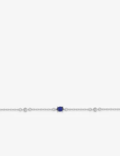 Bracelet en argent 925 ‰ rhodié, oxydes de zirconium bleus et blancs SO OR