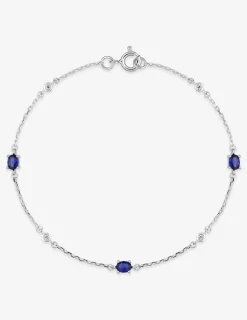 Bracelet en argent 925 ‰ rhodié, oxydes de zirconium bleus et blancs SO OR