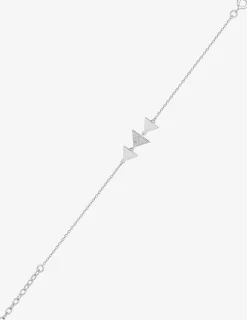 Bracelet en argent 925 ‰ rhodié, motif triples triangles, oxydes de zirconium SO OR