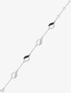 Bracelet en argent 925 ‰ rhodié, oxydes de zirconium noirs et blancs SO OR