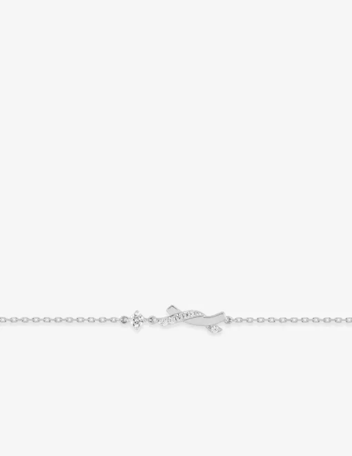 Bracelet en argent 925 ‰ rhodié, motif torsadé et oxydes de zirconium SO OR