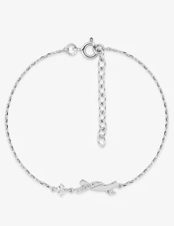 Bracelet en argent 925 ‰ rhodié, motif torsadé et oxydes de zirconium SO OR