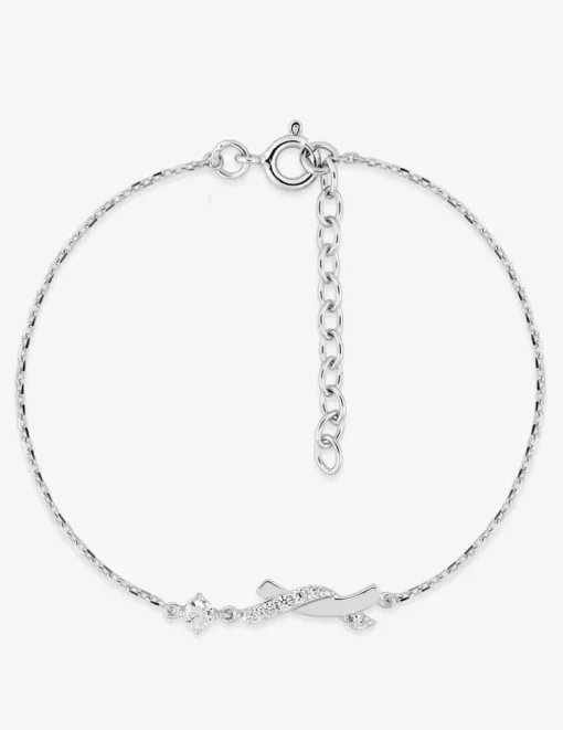 Bracelet en argent 925 ‰ rhodié, motif torsadé et oxydes de zirconium SO OR
