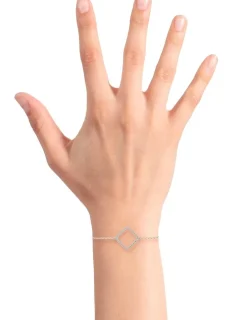 Bracelet en argent 925 ‰ rhodié, motif losange en oxydes de zirconium SO OR