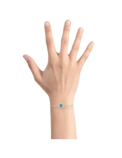 Bracelet en argent 925 ‰ rhodié avec turquoise SO OR