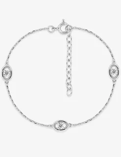Bracelet en argent 925 ‰ rhodié, oxydes de zirconium blancs SO OR