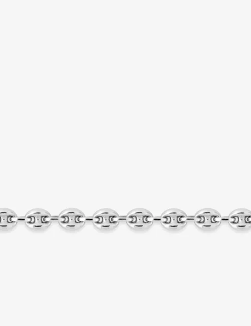 Bracelet en argent 925 ‰ rhodié, maille grain de café SO OR