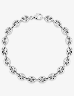 Bracelet en argent 925 ‰ rhodié, maille grain de café SO OR