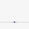 Bracelet en argent gris rhodié 925‰ trilogie oxyde bleu et blanc chaine forçat SO OR