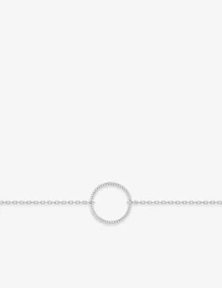 Bracelet en argent gris rhodié 925‰ chaine souple forçat cercle torsadé SO OR