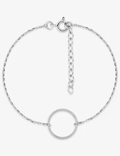 Bracelet en argent gris rhodié 925‰ chaine souple forçat cercle torsadé SO OR