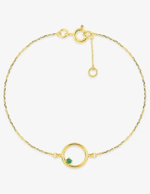Bracelet en jaune 375 ‰ et émeraude SO OR