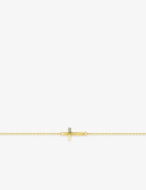 Bracelet en or jaune 375 ‰, croix religieuse SO OR