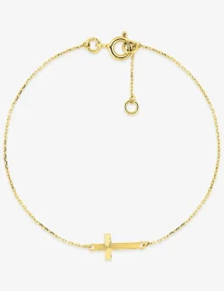Bracelet en or jaune 375 ‰, croix religieuse SO OR