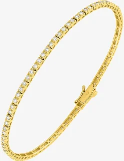 Bracelet en or jaune 375 ‰ et diamants synthétiques 1,04 ct maille tennis SO OR