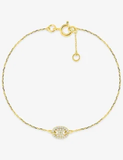 Bracelet en or jaune 375 ‰, motif grain de café et oxydes de zirconium SO OR