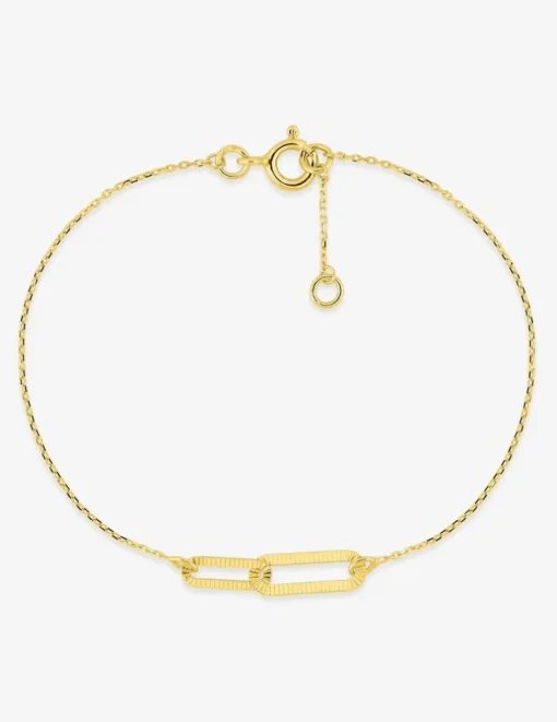Bracelet en or jaune 375 ‰, ovales entrelacés SO OR