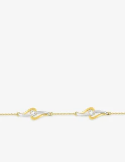 Bracelet en or jaune 375 ‰, oxydes de zirconium et rhodium SO OR