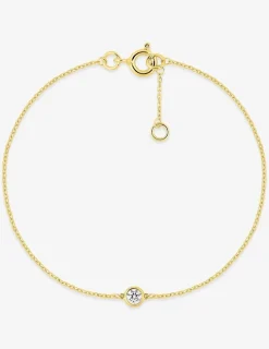 Bracelet en or jaune 375‰ avec diamant synthétique 0,12 ct F-VS SO OR