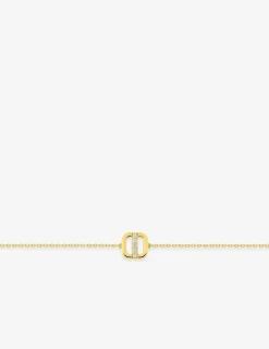 Bracelet en or jaune 750‰ chaine souple oxyde blanc géométrique SO OR
