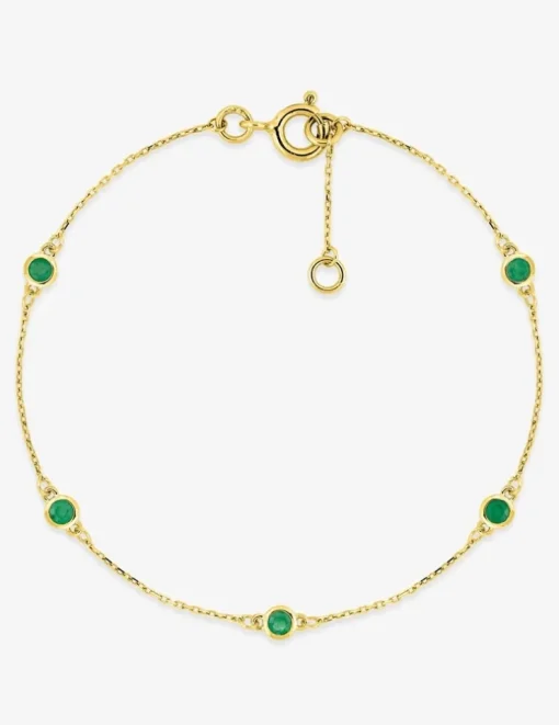 Bracelet en or jaune 375‰ et émeraudes SO OR