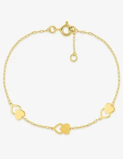 Bracelet en or jaune 375‰ motifs cœur SO OR