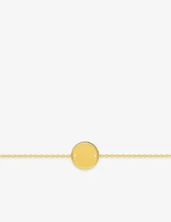 Bracelet en plaqué or, plaque ronde gravable SO OR
