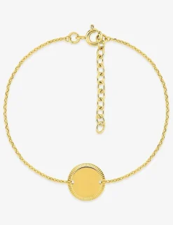 Bracelet en plaqué or, plaque ronde gravable SO OR