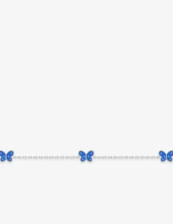 Bracelet enfant argent 925‰ rhodié et papillons laque bleue SO OR