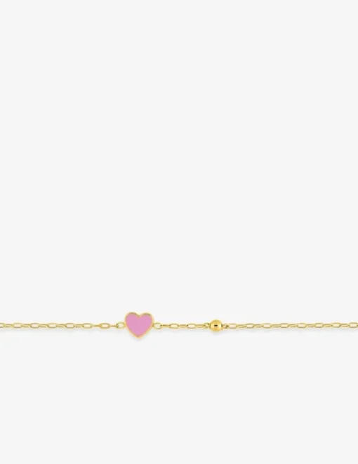 Bracelet enfant cœur et boule or jaune 375‰ SO OR