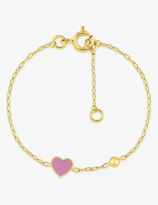 Bracelet enfant cœur et boule or jaune 375‰ SO OR