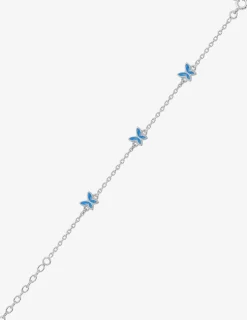 Bracelet enfant motif papillons en argent 925 ‰ rhodié SO OR