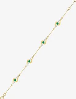 Bracelet fantaisie bicolore or 375‰, émeraude SO OR