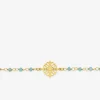 Bracelet fantaisie cristal turquoise, acier doré et motif SO OR