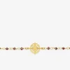 Bracelet fantaisie cristal rouge, acier doré et motif SO OR