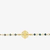 Bracelet fantaisie cristal bleu, acier doré et motif SO OR