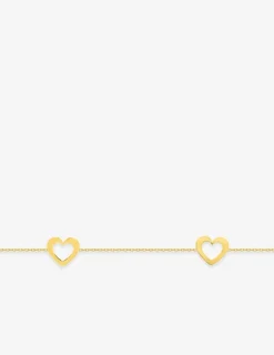 Bracelet fantaisie cœur or jaune 375 ‰ SO OR