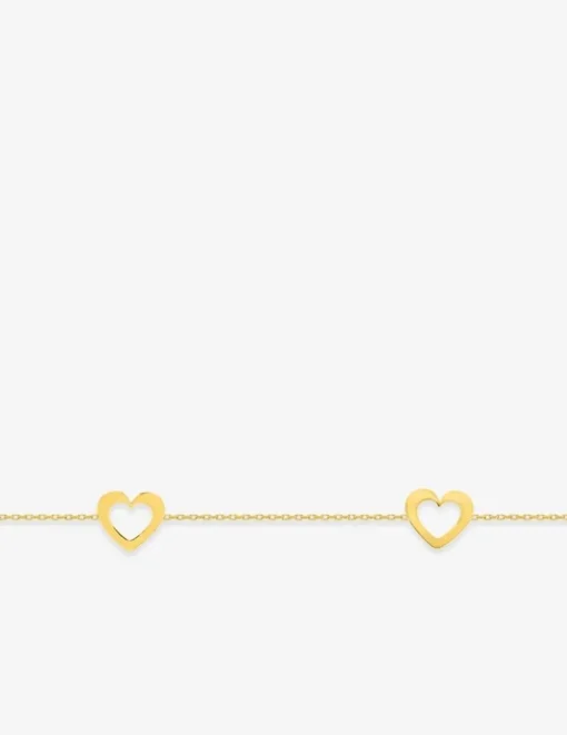 Bracelet fantaisie cœur or jaune 375 ‰ SO OR
