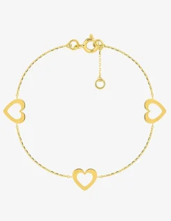 Bracelet fantaisie cœur or jaune 375 ‰ SO OR