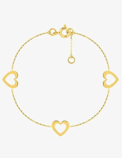 Bracelet fantaisie cœur or jaune 375 ‰ SO OR