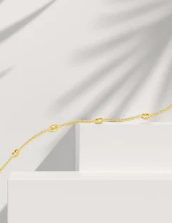 Bracelet fantaisie grain de café or jaune 375 ‰ SO OR