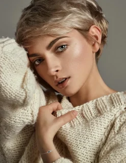 Bracelet fantaisie or blanc 750 ‰ topaze bleue traitée SO OR