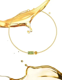 Bracelet fantaisie or jaune 750 ‰ péridot et citrine SO OR