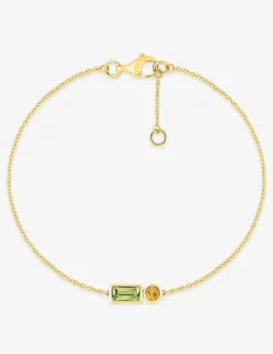 Bracelet fantaisie or jaune 750 ‰ péridot et citrine SO OR