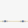 Bracelet fantaisie plaqué or, rhodium, oxydes de zirconium blancs et bleus SO OR