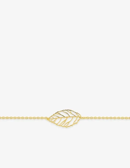 Bracelet feuille ajourée plaqué or SO OR