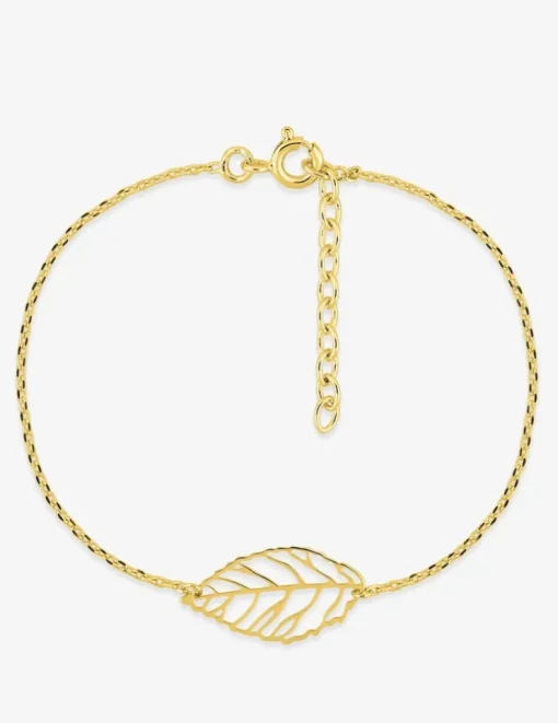 Bracelet feuille ajourée plaqué or SO OR