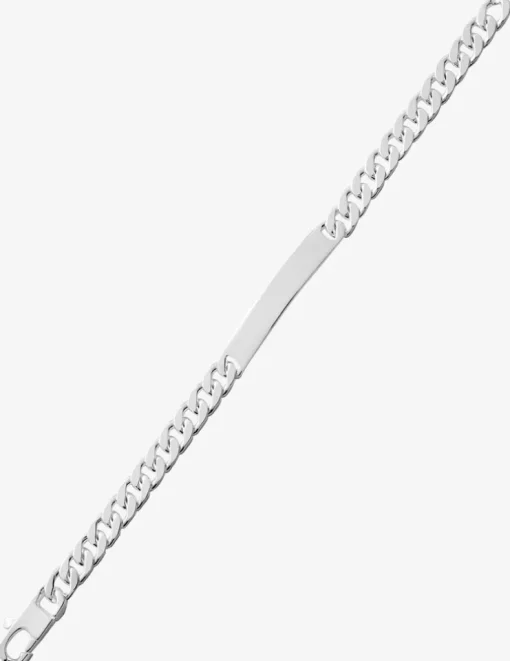 Bracelet Gourmette identité en argent 925‰ rhodié SO OR