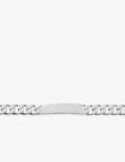 Bracelet Gourmette identité en argent 925‰ rhodié 9 mm SO OR