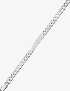 Bracelet Gourmette identité en argent 925‰ rhodié 9 mm SO OR